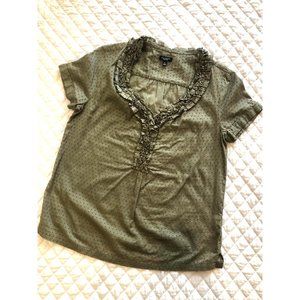 Talbots Short Sleeve Green Knit Shirt